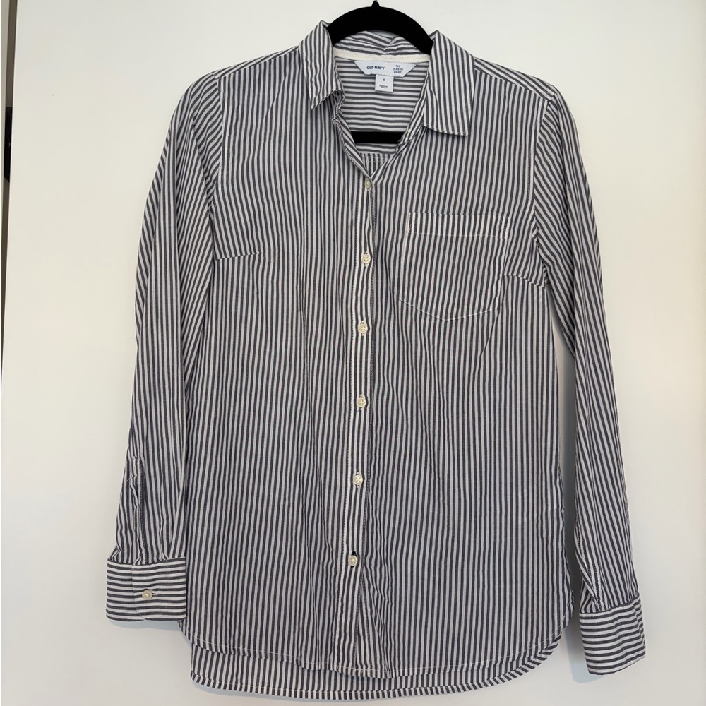 Old Navy Classic Striped Button Down Shirt, Size Small
